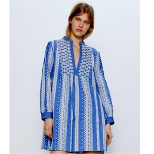ZARA Embroidered Mini Dress